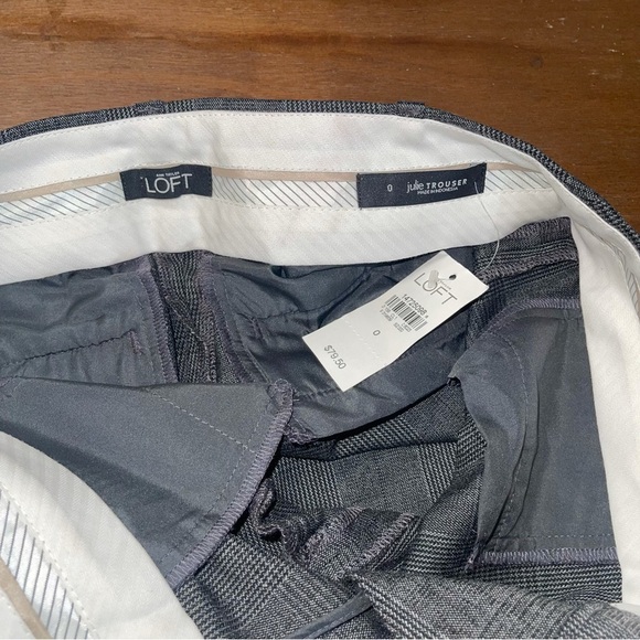 Ann Taylor Loft Julie Gray Plaid Trousers Size 0 NWT - Picture 5 of 5